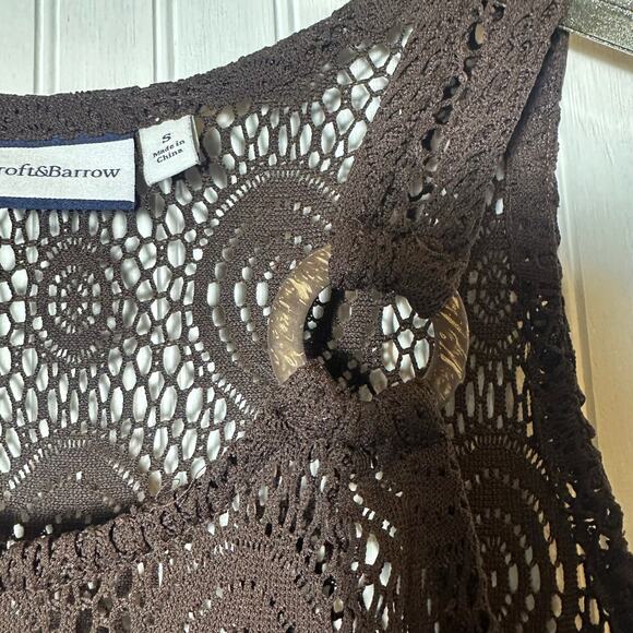 Croft & Barrow Brown Crochet Cover Up Dress - Picture 4 of 5